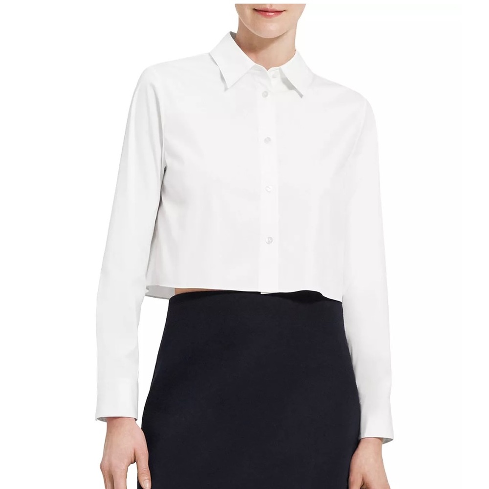 NWT Theory Cropped Button Front Shirt